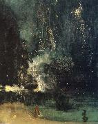 James Abbot McNeill Whistler Nocturne in Black and Gold,the Falling Rocket oil on canvas
